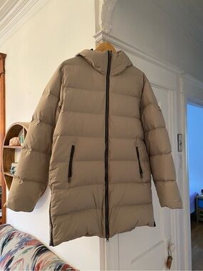 Men's Fosfo (Audvik) Puffer Coat in Beige with Hood
